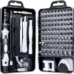 Conjunto de chaves de fenda de precisão 115 em 1 kit de ferramentas de reparo com kit de driver magnético, conjunto de chaves de fenda de precisão eletrônica com bolsa portátil para computador de reparo, telefone celular, PC, iPhone, tablets