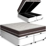 Cama Box Com Baú Queen + Colchão De Molas - Anjos - Classic Superlastic 158cm