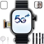Smartwatch 5g Ultra 3 Ai 16gb Serie 10 Relogio Inteligente Microwear Chip Câmera NFC ChatGPT + Brindes Original Masculino Feminino (Preto)