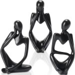 Trio Estátua Pensador Escultura, Decoração, Decoração Sala, Decoração Ornamento, Elegante Estátua Pensador, Decoracao para Casa, Decoração Sala Objetos, Enfeites Decorativos para Sala
