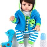 Brastoy Bebê Reborn Boneca Silicone Menino Girafas Olhos Castanho 48cm