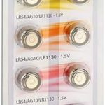 Bateria Alcalina com 10 unidades de 1, 5v tipo LR54, LR1130, 189 ou AG10 Elgin, Elgin, Baterias