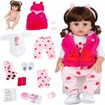 Bebê Reborn Boneca Menina de Silicone Original Pode dar Banho (Menina Girafa 48cm)