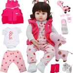 Brastoy Bebê Reborn Boneca Menina 100% Silicone Girafinha Olhos Castanhos 48cm