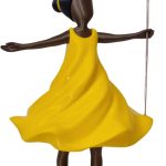 Escultura A Menina e o Balão | Charme e elegância 3D | Vieco 3D Store (Amarelo)