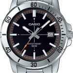 Relógio Masculino Casio Prata Com Data Fundo Preto Original