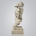 fazhongfa Estátua do Pensador - Silêncio é Ouro, Decoração Moderna, Arte Abstrata, Criativa, Estatueta de Resina, Esculturas de Resina, Decoração de Sala de Estudo de Casa Escritório para Homens