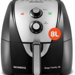 MONDIAL Fritadeira Sem Óleo Air Fryer 8L, Preto/Inox, 1900W, 220V - AFN-80-BI