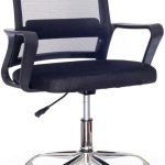 Cadeira de Escritório Secretária com Base Cromada com Rodinha Fortt Madri Preta - Csf05-p