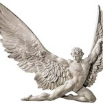 Design Toscano Escultura de parede Icarus Winged Man, 28 cm, marfim antigo
