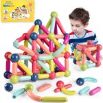 Brastoy Blocos De Montar Magnético Construção Brinquedo Educativo Infantil (68 Peças)