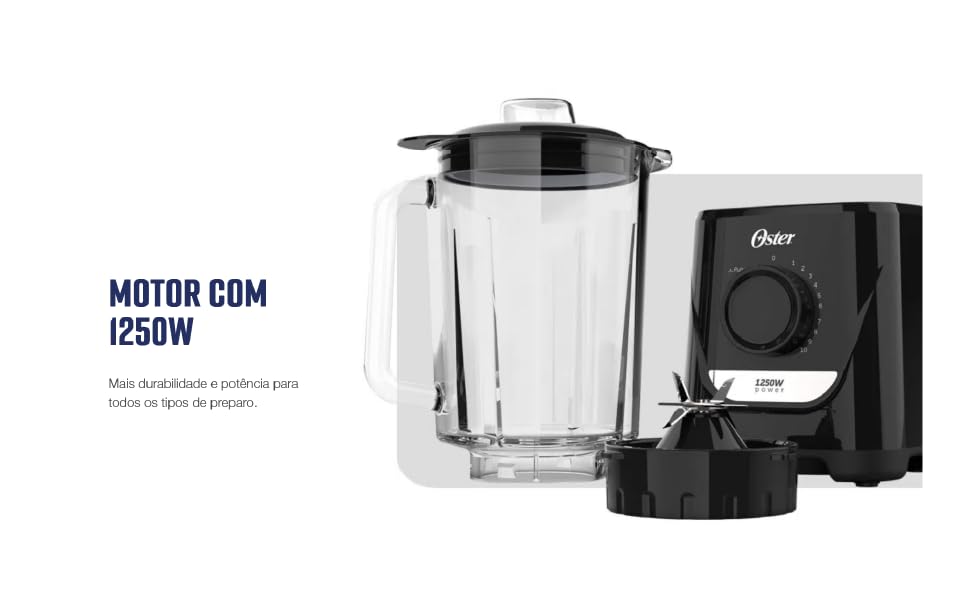 Liquidificador Power Oster Preto 2,2l 127V