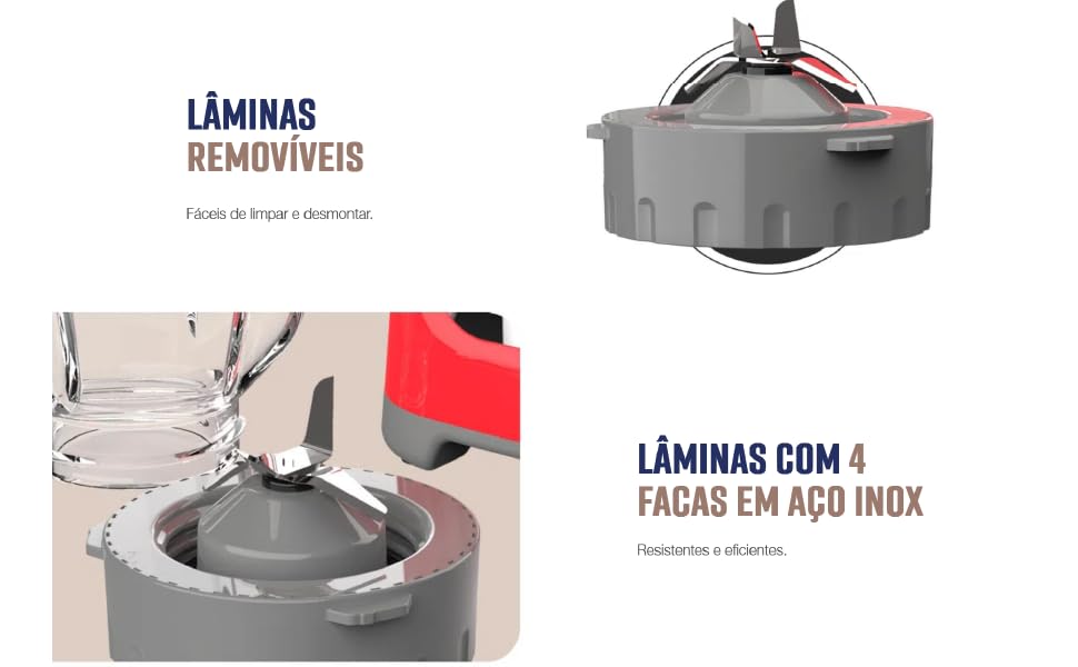 Liquidificador Oster, 110v, 1000W, Vermelho 