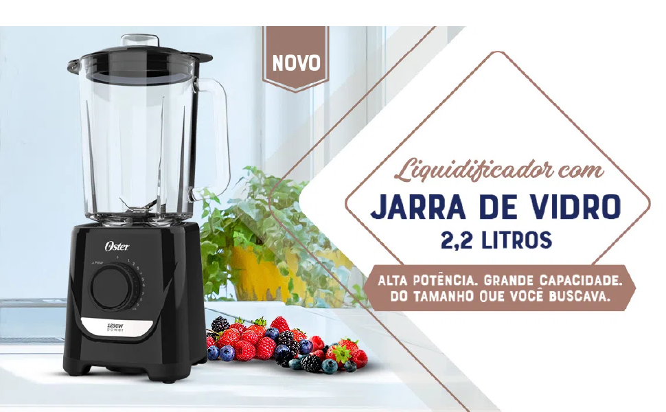 Liquidificador Power Oster Preto 2,2l 127V