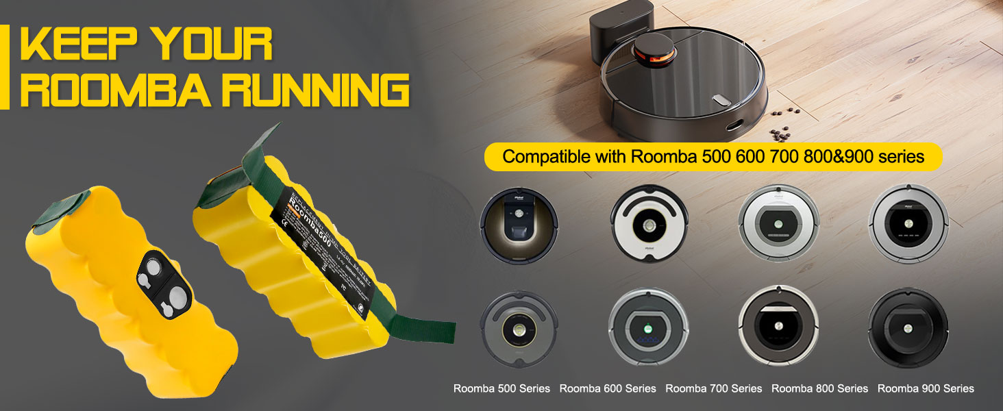 Substituição para bateria Irobot Roomba 14,4V NI-MH