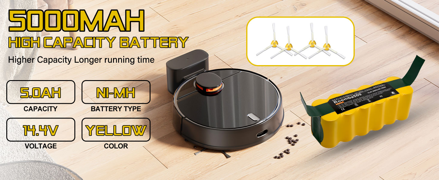 Substituição para bateria Irobot Roomba 14,4V NI-MH