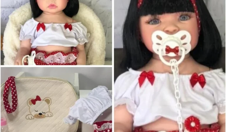 Boneca Bebê Reborn Corpo 100% Silicone Com Lindos Acessórios e Bolsa Maternidade