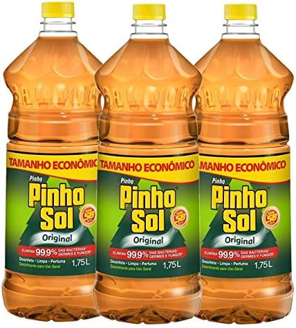 Kit com 3 Desinfetante Pinho Sol Original 1,75l Cada
