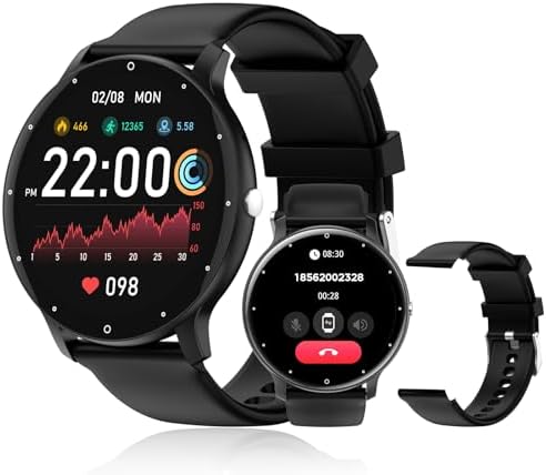 Smartwatch PEJE 1.39 Polegadas - Tela Touch Sensível,À Prova d'Água IP68,123 Modos Esportivos,Faz/Recebe Chamadas,Notificações,Assistente por Voz IA,Unissex - Compatível com Android e iOS (Preto)